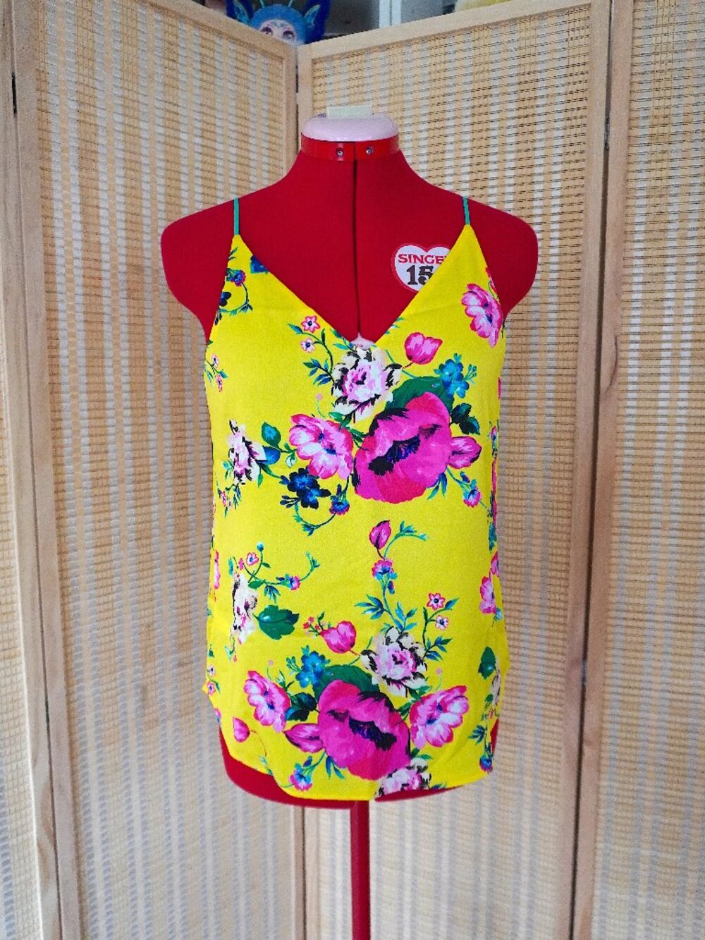 Express Neon Green Floral Cami Top